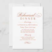 Elegant Terracotta Wedding Rehearsal Dinner Kaart (Voorkant)