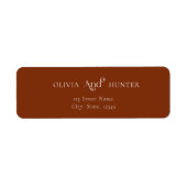 Elegant Terracotta Wedding Return Address Label (Voorkant)