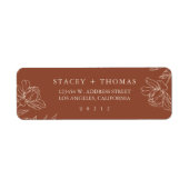 Elegant Terracotta Wedding Return Address Label (Voorkant)