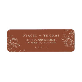 Elegant Terracotta Wedding Return Address Label