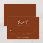 Elegant Terracotta Wedding RSVP-kaart Kaart (Voorkant / Achterkant)