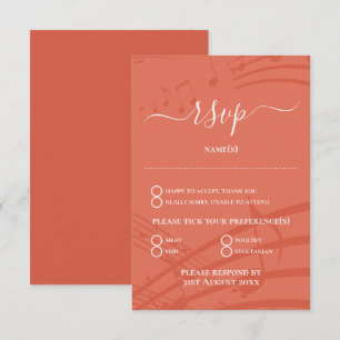 Elegant Terracotta Wedding RSVP-kaart RSVP Kaartje