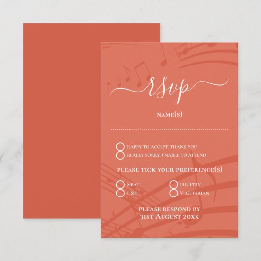 Elegant Terracotta Wedding RSVP-kaart RSVP Kaartje (Voorkant / Achterkant)