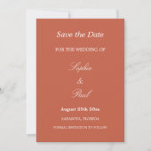 Elegant Terracotta Wedding Save the Date (Voorkant)