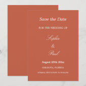 Elegant Terracotta Wedding Save the Date (Voorkant / Achterkant)