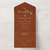 Elegant Terracotta Whimsical Wedding All In One Uitnodiging (Binnen)