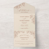 Elegant Terracotta Whimsical Wedding All In One Uitnodiging (Binnen)