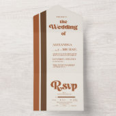 Elegant Terracotta Whimsical Wedding All In One Uitnodiging (Binnen)