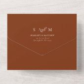 Elegant Terracotta Whimsical Wedding All In One Uitnodiging (Achterkant)