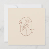 Elegant Terracotta Whimsical Wedding Bedankkaart (Achterkant)