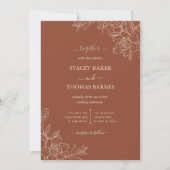 Elegant Terracotta Whimsical Wedding Kaart (Voorkant)