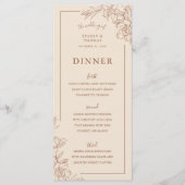 Elegant Terracotta Whimsical Wedding Menu (Voorkant)