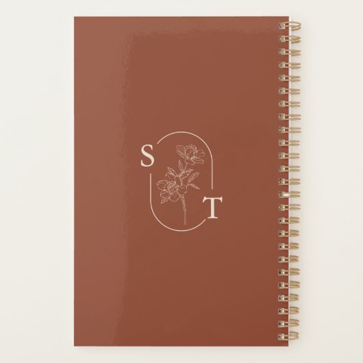 Elegant Terracotta Whimsical Wedding Planner (Achterkant)