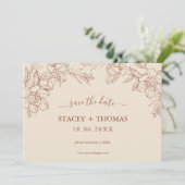 Elegant Terracotta Whimsical Wedding Save The Date (Staand voorkant)