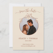 Elegant Terracotta Whimsical Wedding Save The Date (Voorkant)