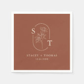 Elegant Terracotta Whimsical Wedding Servet (Voorkant)