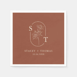 Elegant Terracotta Whimsical Wedding Servet
