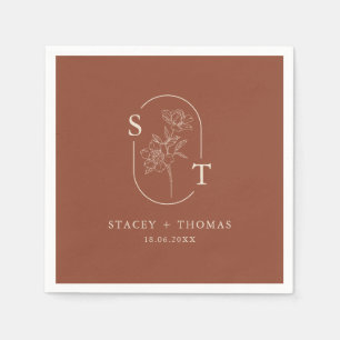 Elegant Terracotta Whimsical Wedding Servet