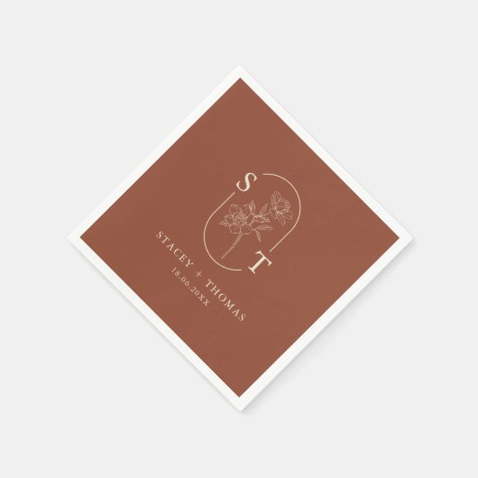 Elegant Terracotta Whimsical Wedding Servet (Hoek)