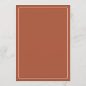 Elegant Terracotta White Script Wedding Menu (Achterkant)
