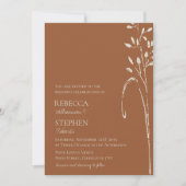 Elegant Terracotta & Wild Grass Earth Tone Wedding Kaart (Voorkant)