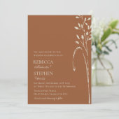 Elegant Terracotta & Wild Grass Earth Tone Wedding Kaart (Staand voorkant)