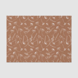 Elegant Terracotta Wildflower Sketch Simple Floral Tissuepapier
