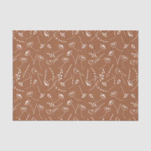 Elegant Terracotta Wildflower Sketch Simple Floral Tissuepapier