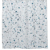 Elegant Terrazzo Blue Green Blauwgroen White Grey  Douchegordijn (Voorkant)