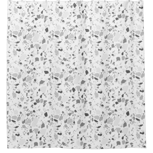 Elegant terrazzo met handgemaakte douchegordijn (Voorkant)