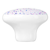 Elegant Terrazzo Paars White Pattern Keramische Knop (Zijkant)