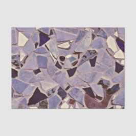 Elegant Terrazzo Paarse Mosaic Pattern Design Tissuepapier