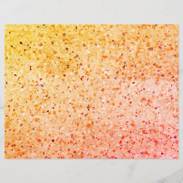 Elegant Terrazzo Retro Oranje Textielpatroon (Voorkant)