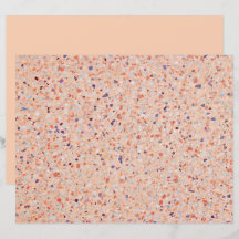 Elegant Terrazzo Retro Pink Paars White Pattern