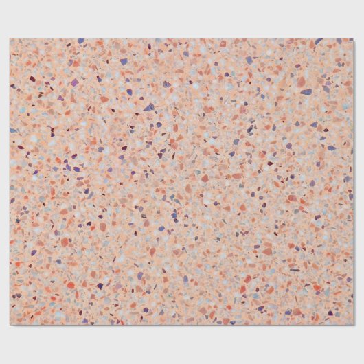 Elegant Terrazzo Retro Pink Paars White Pattern Cadeaupapier (Vlak)