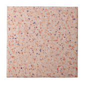 Elegant Terrazzo Retro Pink Paars White Pattern Tegeltje (Voorkant)