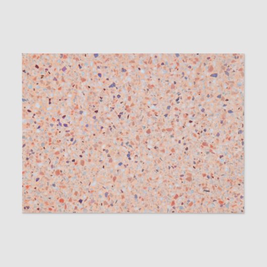 Elegant Terrazzo Retro Pink Paars White Pattern Tissuepapier (Voorkant)