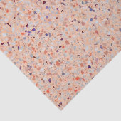 Elegant Terrazzo Retro Pink Paars White Pattern Tissuepapier (Detail)