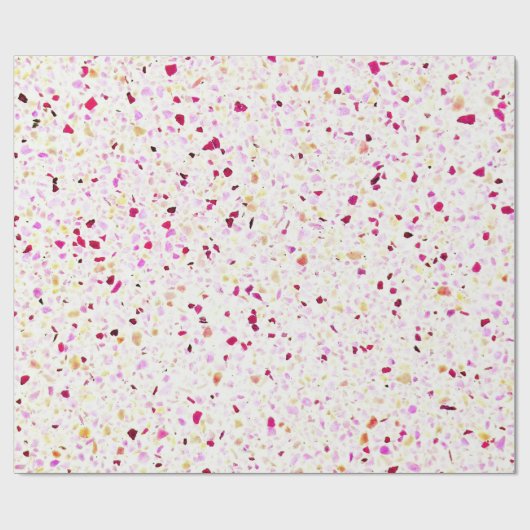 Elegant Terrazzo Retro Red Paars White Pattern Cadeaupapier (Vlak)