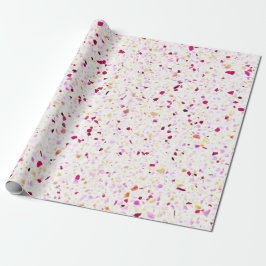 Elegant Terrazzo Retro Red Paars White Pattern Cadeaupapier