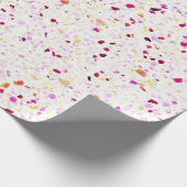 Elegant Terrazzo Retro Red Paars White Pattern Cadeaupapier (Hoek)