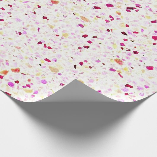 Elegant Terrazzo Retro Red Paars White Pattern Cadeaupapier (Hoek)