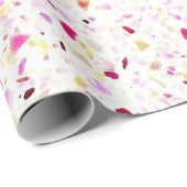 Elegant Terrazzo Retro Red Paars White Pattern Cadeaupapier (Rol Hoek)