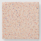 Elegant Terrazzo Retro Roze Paars White Design Stenen Onderzetter (Voorkant)