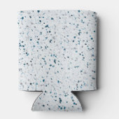 Elegant Terrazzo White Blauwgroen Blue Green Grey Blikjeskoeler (Achterkant)