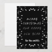 elegant terug en witte kerst en nieuw jaar holi feestdagenkaart (Voorkant / Achterkant)