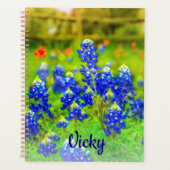 Elegant Texas Bluebonnets Blauw Bloemen Modern Planner (Voorkant)