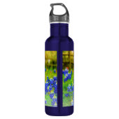 Elegant Texas Bluebonnets Blauw Bloemen Modern Waterfles (Achterkant)