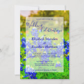 Elegant Texas Bluebonnets Floral Photo Wedding Kaart (Voorkant)