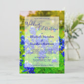 Elegant Texas Bluebonnets Floral Photo Wedding Kaart (Staand voorkant)